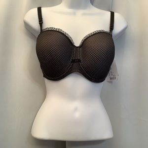 Prima Donna Twist Balcony Bra Women’s Size UK 32F Mesh Lace Black/Grey